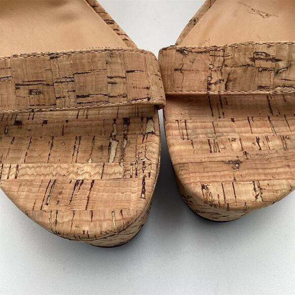FOREVER 21 Women's Beige Cork Platform Wedge Sandals Size 8.5 - Picture 12 of 13
